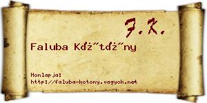 Faluba Kötöny névjegykártya